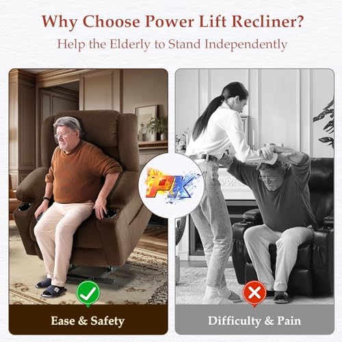 Power Lift Recliner Chair for Elderly with Heat and Massage, Grey R7895