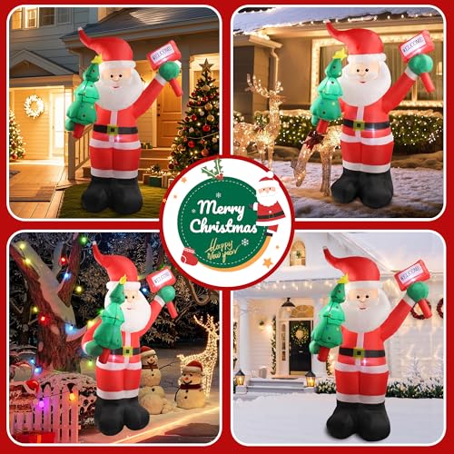 6 FT Christmas Inflatable Santa Claus with Built-In LEDs for Outdoor Yard Decor N594