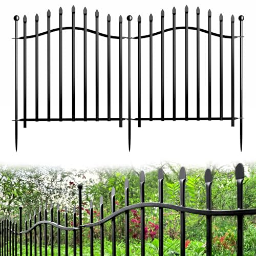 8 Panels Tall No Dig Garden Fence 40in H x 18ft L Rustproof Metal Barrier H7450