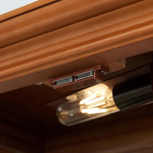 Curio Cabinet Lighted with Adjustable Shelves, Wooden Display Case, Cherry O913