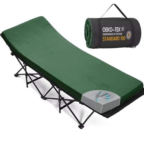 CYMULA Camping Cot Mattress 2in Memory Foam Sleeping Pad for Adults, Portable Roll Up Travel Pad R569502