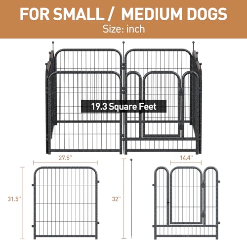Metal Dog Playpen 40 Inch Height 16 Panels Indoor Outdoor Black-Silver W932257