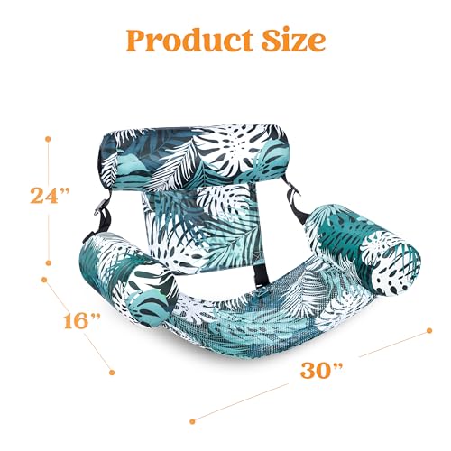 Sloosh Inflatable Pool Lounge Chair for Adults, Plant Pattern T481