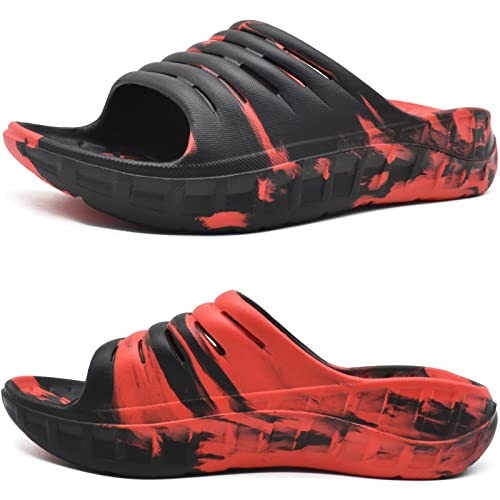 KuaiLu Men's Recovery Sandals Orthotic Cushion Open Toe Sport Slides D332788