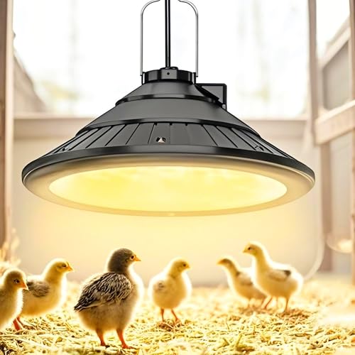 Solar Chicken Coop Light with Timer, Warm LED, IP66 Waterproof, 16.4ft Cord O57147