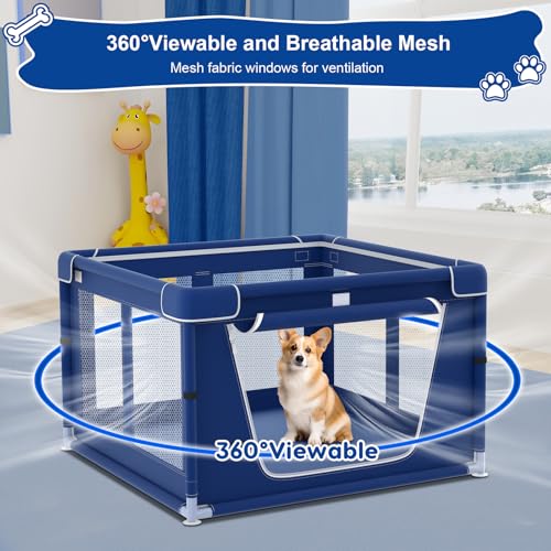 42x42x25.6 Inches Puppy Playpen with Gate for Small Dogs Indoor & Outdoor G192