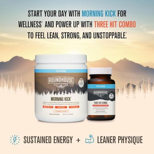 ROUNDHOUSE PROVISION Morning Kick Zero Sugar Greens Superfood Powder, Strawberry Lemonade, 30 Servings Z781093