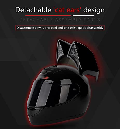 Cat Ear Full Face Motorcycle Helmet with Removable Liner G390276