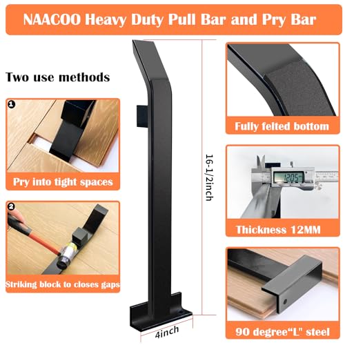 NAACOO Laminate & Vinyl Flooring Installation Kit with Tapping Block, Pull Bar, Spacers & Mallet V9148