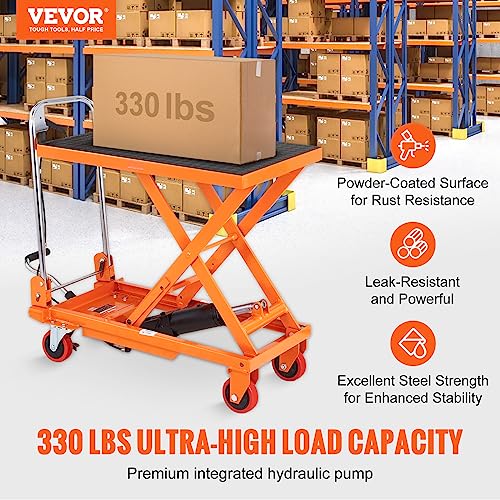 VEVOR Electric Lift Table 330 lbs Capacity, Height Adjustable, Black Y3219