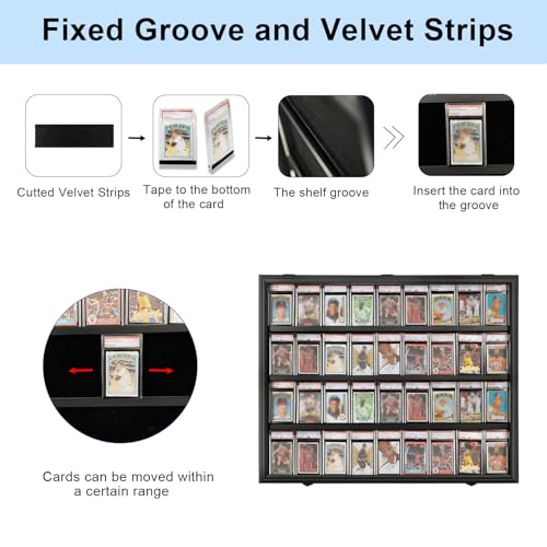 36 Graded Sports Card Display Case with Lockable Acrylic Door Y303965