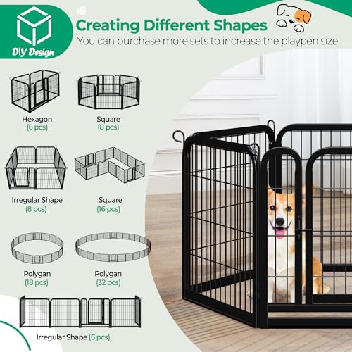 Yaheetech Dog Playpen Outdoor 40 Inch 8 Panels Metal Pet Fence I4784