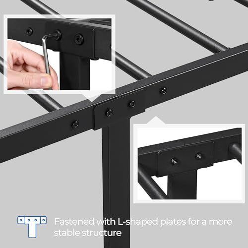 Yaheetech Classic Metal Platform Bed Frame with Victorian Headboard, Full Size Black T81083