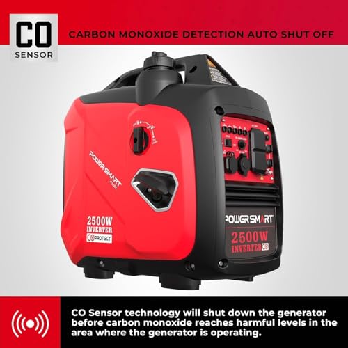 PowerSmart 2500-Watt Gas Powered Portable Inverter Generator, CO Sensor, EPA Compliant M468
