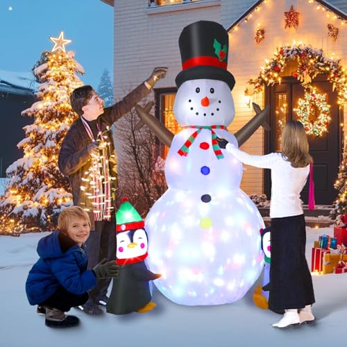 Dawdix 15FT Inflatable Snowman with LED Lights for Yard Christmas Decor Z472