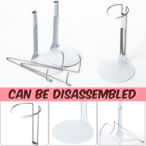 24 Pcs Adjustable Doll Stands for 8"-12" Action Figures (White, Silver) K3185
