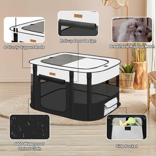 Dog Playpen Foldable Pet Tent with Carrying Bag for Indoor Outdoor Travel E336924