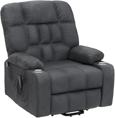 Lift Chair Recliner with Massage and Heat, Heavy Duty for Seniors, Brown V12888
