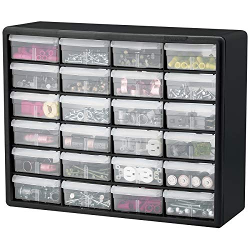 Akro-Mils 24-Drawer Plastic Storage Cabinet, Black B1232