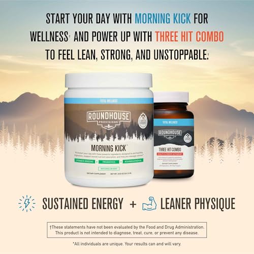 ROUNDHOUSE PROVISION Morning Kick Zero Sugar Greens Superfood Powder, Strawberry Lemonade, 30 Servings Z781093