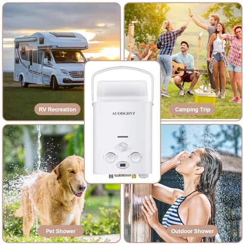 Portable Propane Tankless Water Heater 1.58 GPM with LED Display for RV Camping Shower L381968
