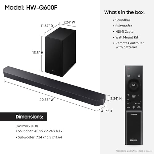 SAMSUNG Q990D 11.1.4ch Soundbar with Wireless Dolby Atmos and Rear Speakers M1387