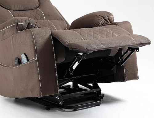 Lift Chair Recliner with Massage and Heat, Heavy Duty for Seniors, Brown V12888