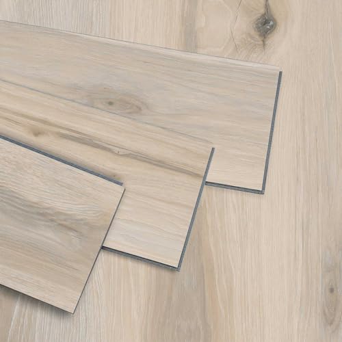 Interlocking Luxury Vinyl Flooring Wood-Look Planks SPC Rigid Core Waterproof Hickory Q852539