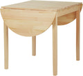 55" Solid Wood Kitchen Table, Drop Leaf Tables for Small Spaces, Folding Dining Table, Natural