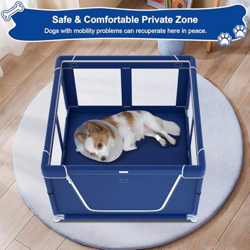 42x42x25.6 Inches Puppy Playpen with Gate for Small Dogs Indoor & Outdoor G192
