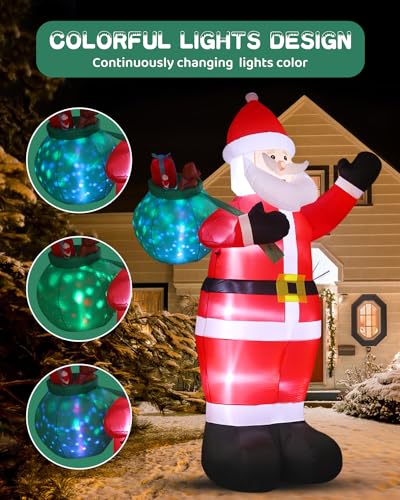 12FT LED Lighted Inflatable Santa Claus for Outdoor Christmas Yard Decor P844