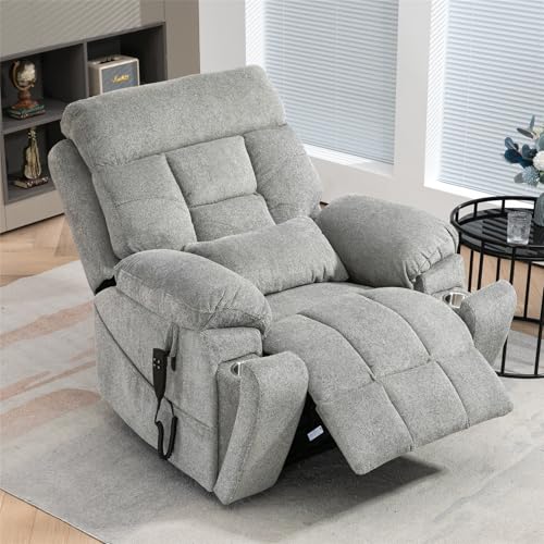 Lift Chair Recliner with Massage and Heat, Heavy Duty for Seniors, Brown V12888
