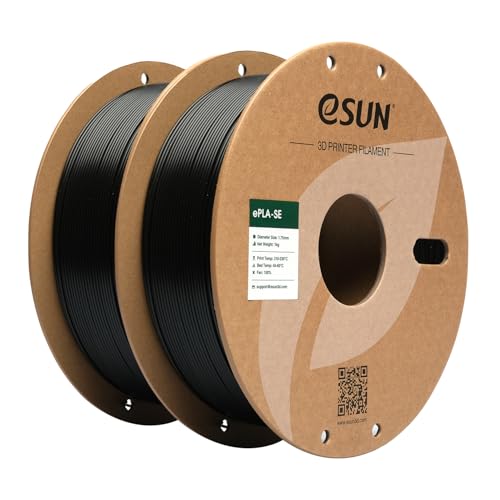 eSUN PLA Basic Filament 1.75mm, 3D Printer Filament, 1KG Spool, Black B3638