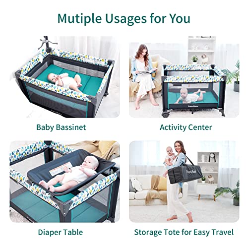 Portable Baby Playpen with Detachable Bassinet and Changing Table V6174
