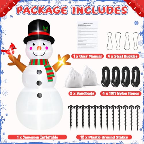 16FT Christmas Inflatable Snowman with LED Lights Outdoor Yard Decor N561071