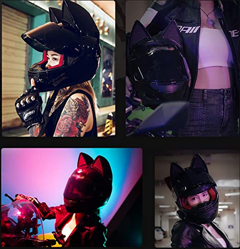 Cat Ear Full Face Motorcycle Helmet with Removable Liner G390276