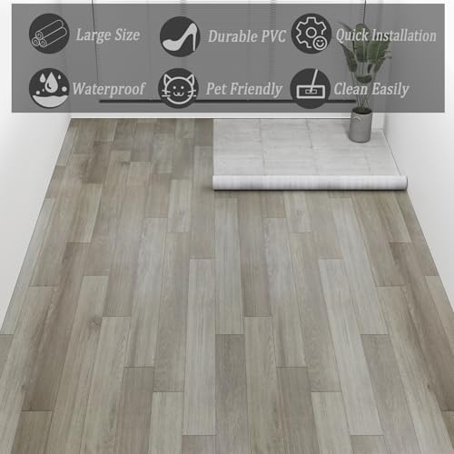 Oxdigi Vinyl Flooring Roll 32 sq.ft Natural Oak K971193