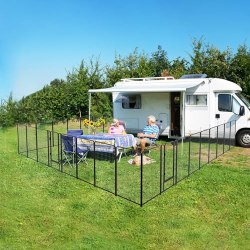 Dog Playpen Outdoor Extra Wide 12 Panels Heavy Duty 40" Height with Doors Portable G77703