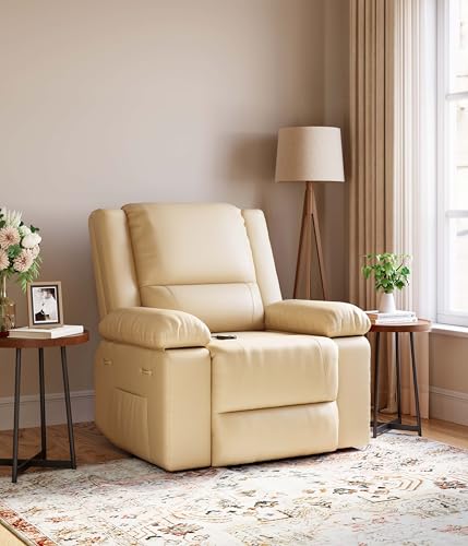 GarveeHome Power Lift Recliner Chair with Heat and Massage, Faux PU, for Elderly I162