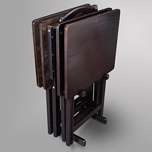 Casual Home 5 Piece Tray Table Set, Espresso U4669