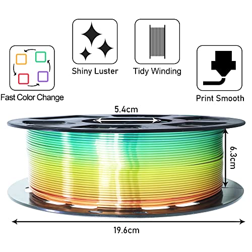 MIKA3D Bicolor Silk PLA 3D Printer Filament Bundle, 1.75mm, 6 Spools V5573