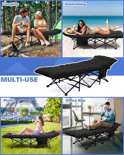 Sportneer Camping Cot for Adults with Mattress, Heavy Duty Folding Portable Bed R956