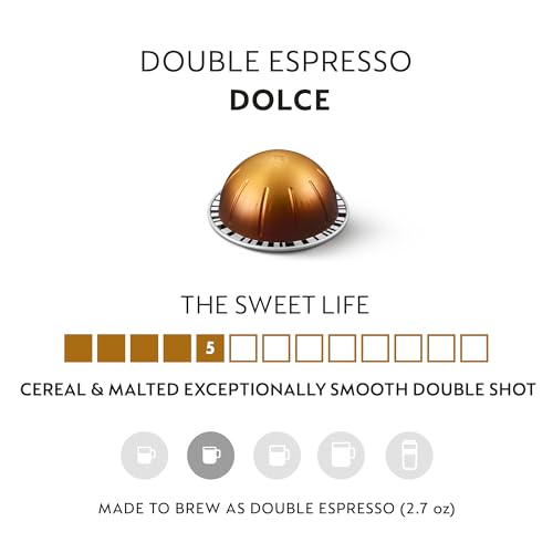 Nespresso Vertuo Double Espresso Dolce, 30-Count Espresso Pods Y28398