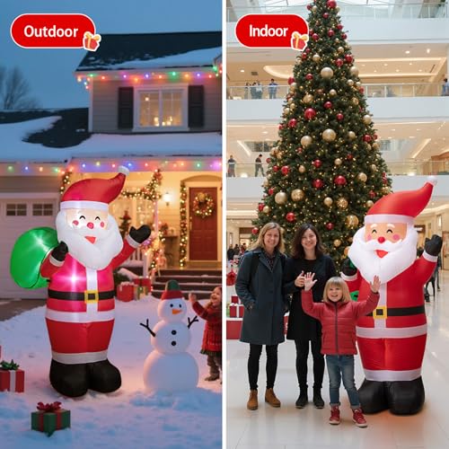 8FT LED-lit Inflatable Santa Claus Outdoor Christmas Decoration O93080