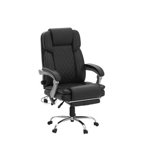 HOMREST Executive Ergonomic Office Chair with Massage and Heat, White N876