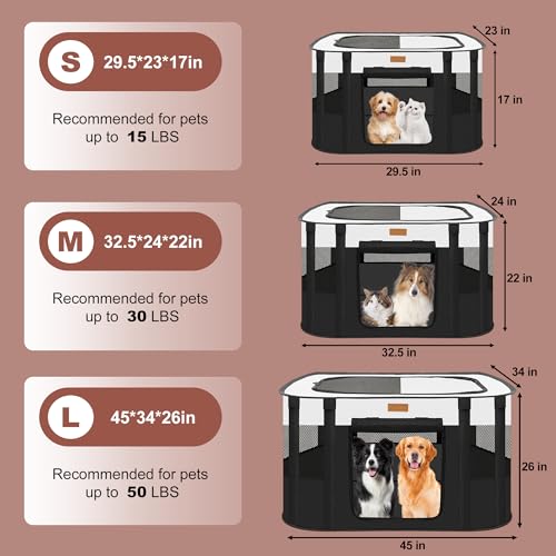 Dog Playpen Foldable Pet Tent with Carrying Bag for Indoor Outdoor Travel E336924