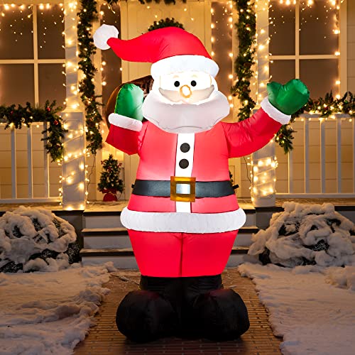 Joiedomi 6 FT Christmas Inflatable Santa with Gift Bag, LED Lights H570