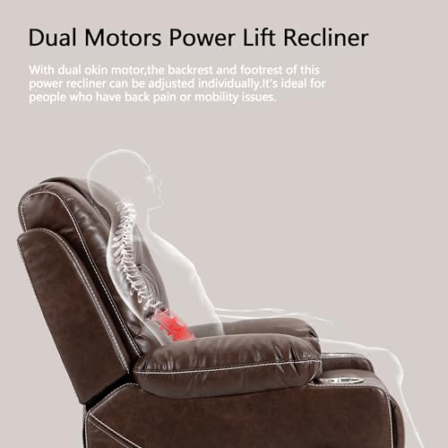 Power Lift Chair Recliner with Massage and Heat for Adults, Dual Motor H2507