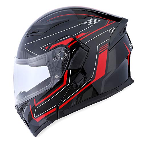 1Storm HB89 Modular Full Face Helmet Flip Up Dual Visor Z122535