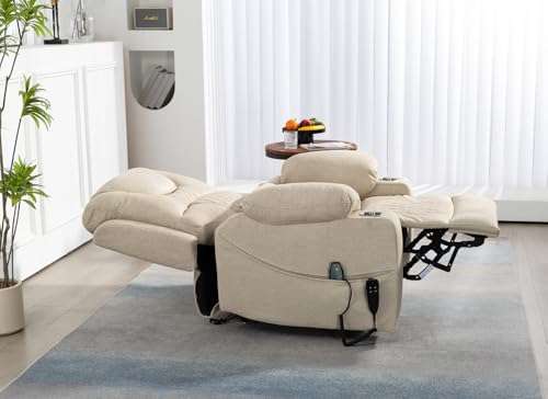 Lift Chair Recliner with Massage and Heat, Heavy Duty for Seniors, Brown V12888